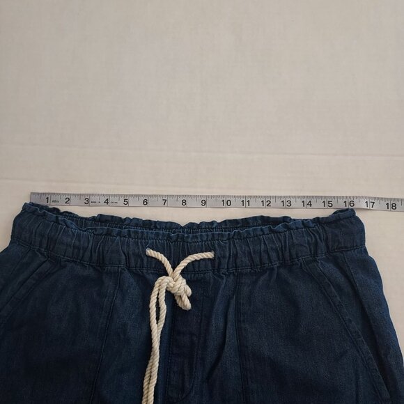 Loft Wide Leg Pull On Drawstring Denim Pants Size Large - Picture 10 of 13